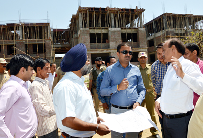DC Kathua during visit to site of Engineering College. DC Kathua during visit to site of Engineering College.