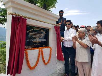 MLA Doda, Shakti Raj Parihar laying foundation stone of a road. MLA Doda, Shakti Raj Parihar laying foundation stone of a road.