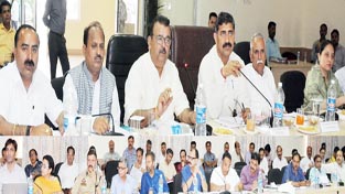 Member of Parliament Jugal Kishore Sharma chairing DISHA meeting at Samba on Friday. Member of Parliament Jugal Kishore Sharma chairing DISHA meeting at Samba on Friday.