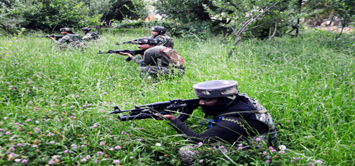 CRPF personnel during search operation after militants hurled grenade at Lariyar, Tral on Tuesday. -Excelsior/Younis Khaliq CRPF personnel during search operation after militants hurled grenade at Lariyar, Tral on Tuesday. -Excelsior/Younis Khaliq