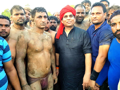 Winner of Dangal title being felicitated by Dr Gagan Bhagat, MLA RS Pura on Monday. Winner of Dangal title being felicitated by Dr Gagan Bhagat, MLA RS Pura on Monday.