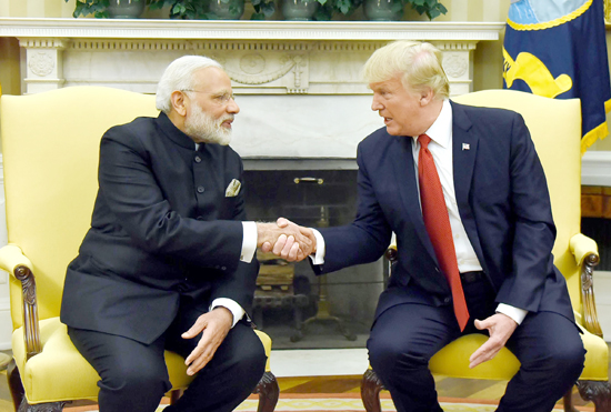 Prime Minister Narendra Modi meeting US President Donald Trump at White House in Washington DC, USA. (UNI) Prime Minister Narendra Modi meeting US President Donald Trump at White House in Washington DC, USA. (UNI)
