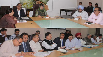 Chief Minister Mehbooba Mufti chairing a meeting of H&UDD at Srinagar on Wednesday. Chief Minister Mehbooba Mufti chairing a meeting of H&UDD at Srinagar on Wednesday.