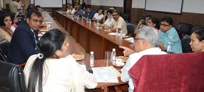 Divisional Commissioner Mandeep Bhandari interacting with traders and industrialists on Tuesday. Divisional Commissioner Mandeep Bhandari interacting with traders and industrialists on Tuesday.