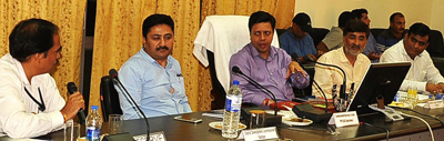 Commissioner Secretary Public Works, Sanjeev Verma chairing a review meeting in Ramban. Commissioner Secretary Public Works, Sanjeev Verma chairing a review meeting in Ramban.