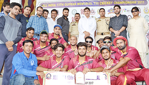 Jubilant players of FCC Ghat posing for a group photograph after entering into finals of Gufran Memorial T20 Championship. Jubilant players of FCC Ghat posing for a group photograph after entering into finals of Gufran Memorial T20 Championship.