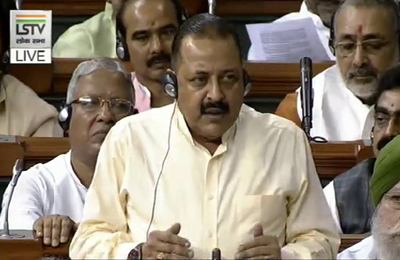 Union Minister Dr Jitendra Singh speaking in the Lok Sabha on Wednesday. Union Minister Dr Jitendra Singh speaking in the Lok Sabha on Wednesday.