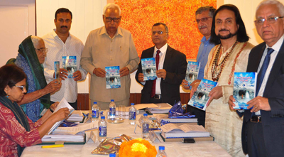 Governor N N Vohra releasing “Shri Baba Amarnath Ji Ki Pooja Padati” at Srinagar on Wednesday. Governor N N Vohra releasing “Shri Baba Amarnath Ji Ki Pooja Padati” at Srinagar on Wednesday.
