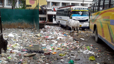 Heaps of garbage at Katra bus stand. Heaps of garbage at Katra bus stand.