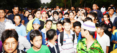 Chief Minister Mehbooba Mufti along with young participants during Run for Health in Srinagar on Friday. Chief Minister Mehbooba Mufti along with young participants during Run for Health in Srinagar on Friday.