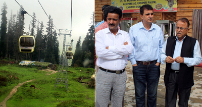 Tourism Secretary M H Malik during inspection of Gulmarg Gondola on Thursday. Tourism Secretary M H Malik during inspection of Gulmarg Gondola on Thursday.