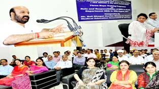 Minister for Health, Bali Bhagat speaking during training programme at Jammu on Monday. Minister for Health, Bali Bhagat speaking during training programme at Jammu on Monday.