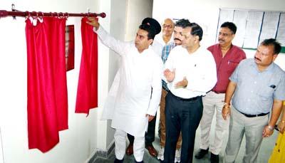 MLA Kathua Rajiv Jasrotia inaugurating surveillance system in GDC for Women Kathua on Tuesday. -Excelsior/Madan MLA Kathua Rajiv Jasrotia inaugurating surveillance system in GDC for Women Kathua on Tuesday. -Excelsior/Madan