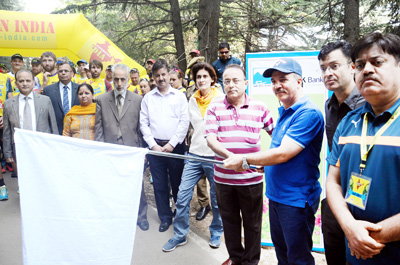 International adventure race being flagged off in Srinagar on Wednesday. International adventure race being flagged off in Srinagar on Wednesday.