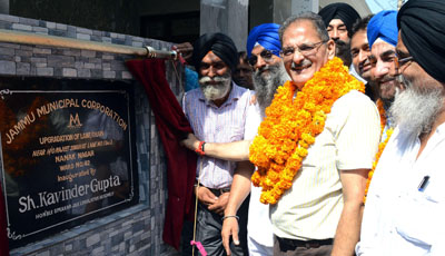 Speaker Kavinder Gupta inaugurating development works on Thursday. Speaker Kavinder Gupta inaugurating development works on Thursday.