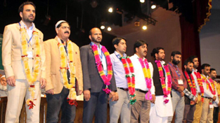 Newly elected office bearers of AJKPA posing for a group photograph in Srinagar. Newly elected office bearers of AJKPA posing for a group photograph in Srinagar.