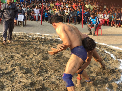 Wrestlers in action during Pir Panjal Inter District Wrestling League at Ramban. Wrestlers in action during Pir Panjal Inter District Wrestling League at Ramban.
