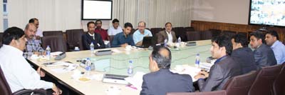 Chief Secretary B B Vyas chairing a meeting at Srinagar on Thursday. Chief Secretary B B Vyas chairing a meeting at Srinagar on Thursday.