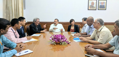 A high-level delegation from Singapore, led by its High Commissioner Lim Thuan Kuan, holding a meeting with Union Minister Dr Jitendra Singh, at North Block, New Delhi. A high-level delegation from Singapore, led by its High Commissioner Lim Thuan Kuan, holding a meeting with Union Minister Dr Jitendra Singh, at North Block, New Delhi.