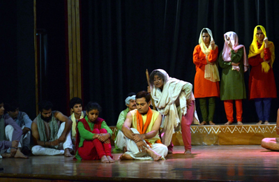 A scene of Natrang artists performing during Navratra Festival. A scene of Natrang artists performing during Navratra Festival.