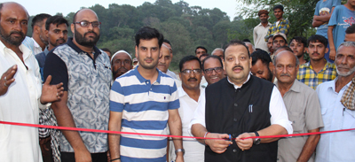 NC Provincial President Devender Singh Rana inaugurating developmental works in Nagrota constituency on Wednesday. NC Provincial President Devender Singh Rana inaugurating developmental works in Nagrota constituency on Wednesday.