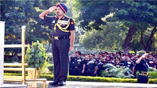 GOC-in-C Western Command, Lt Gen Surinder Singh paying respect to martyrs at Chandimandir on Friday. GOC-in-C Western Command, Lt Gen Surinder Singh paying respect to martyrs at Chandimandir on Friday.