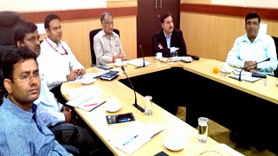 Shrine Board and THDCIL officers during a meeting on Wednesday. Shrine Board and THDCIL officers during a meeting on Wednesday.