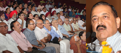 Union Minister, Dr Jitendra Singh addressing a function at Jammu on Friday. —Excelsior/Rakesh Union Minister, Dr Jitendra Singh addressing a function at Jammu on Friday. —Excelsior/Rakesh