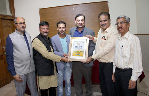 PCJ team being handed over the certificate of Best Club by BIG FM on Tuesday. PCJ team being handed over the certificate of Best Club by BIG FM on Tuesday.