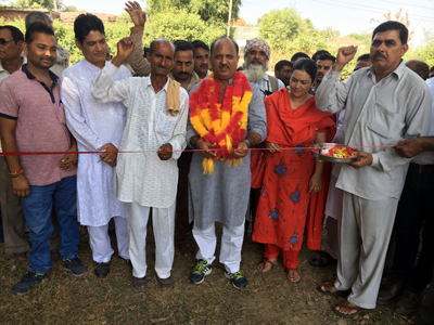 MLA Samba, Dr Devinder Manyal launching construction work at Block Nud of Samba constituency. MLA Samba, Dr Devinder Manyal launching construction work at Block Nud of Samba constituency.