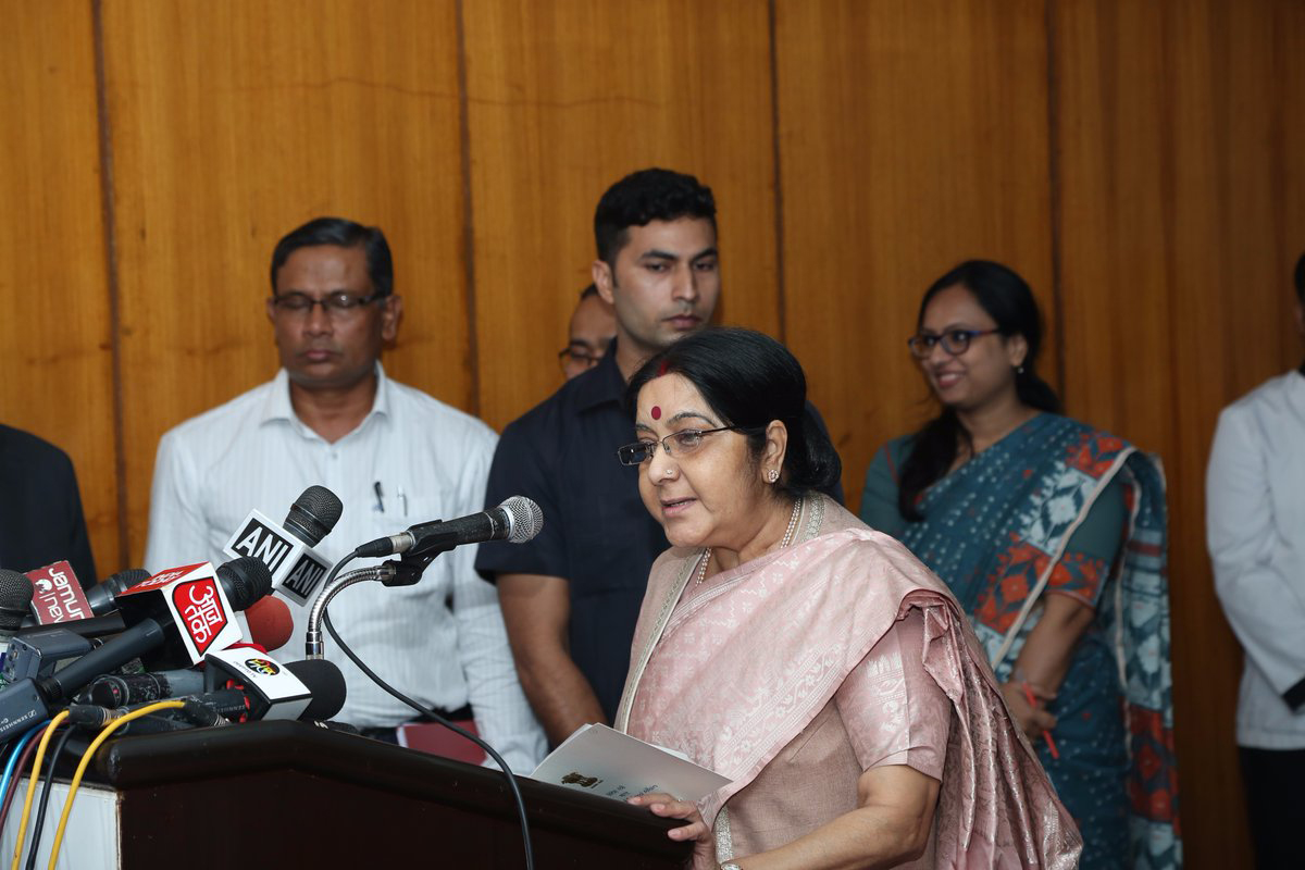 External Affairs Minister during her visit to Bangladesh