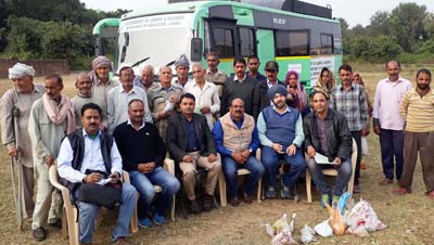 Officials and farmers during soil testing programme. Officials and farmers during soil testing programme.