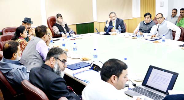 Chief Minister Mehbooba Mufti chairing a meeting to review the implementation of various schemes in horticulture sector at Jammu on Tuesday. Chief Minister Mehbooba Mufti chairing a meeting to review the implementation of various schemes in horticulture sector at Jammu on Tuesday.