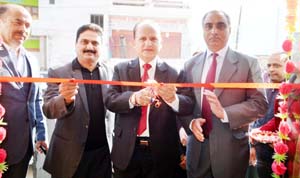 Executive President J&K Bank SS Sehgal inaugurating cluster premises of bank at Doda. Executive President J&K Bank SS Sehgal inaugurating cluster premises of bank at Doda.