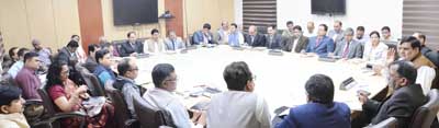 Chief Secretary BB Vyas chairing a meeting of CoS at Jammu on Tuesday. Chief Secretary BB Vyas chairing a meeting of CoS at Jammu on Tuesday.