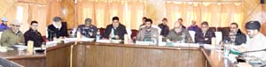 Chief Secretary BB Vyas chairing a meeting at Kargil on Tuesday. Chief Secretary BB Vyas chairing a meeting at Kargil on Tuesday.
