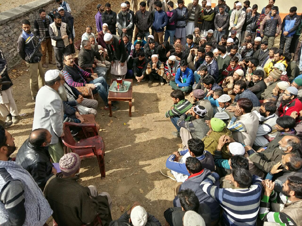 NC leader Sajjad Kichloo interacting with people of Marwah in Kishtwar. NC leader Sajjad Kichloo interacting with people of Marwah in Kishtwar.