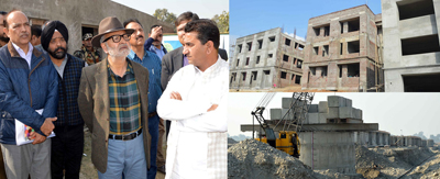 Minister for Public Works, Naeem Akhtar inspecting projects in Kathua on Thursday. Minister for Public Works, Naeem Akhtar inspecting projects in Kathua on Thursday.