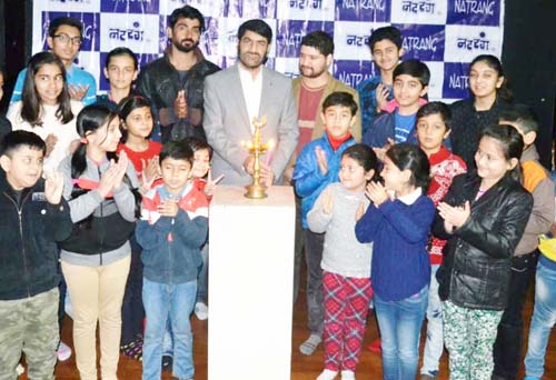 Natrang Director Balwant Thakur inaugurating the Children Winter Theatre Workshop-2017 at Natrang Studio Theatre in Jammu. Natrang Director Balwant Thakur inaugurating the Children Winter Theatre Workshop-2017 at Natrang Studio Theatre in Jammu.