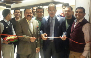 Speaker Legislative Assembly, Kavinder Gupta flanked by MoS Finance, Ajay Nanda inaugurating two-day Premier Schools Exhibition at Hotel Radison Blu, Jammu on Saturday. Speaker Legislative Assembly, Kavinder Gupta flanked by MoS Finance, Ajay Nanda inaugurating two-day Premier Schools Exhibition at Hotel Radison Blu, Jammu on Saturday.
