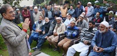 Speaker Kavinder Gupta interacting with people of his constituency on Tuesday. Speaker Kavinder Gupta interacting with people of his constituency on Tuesday.
