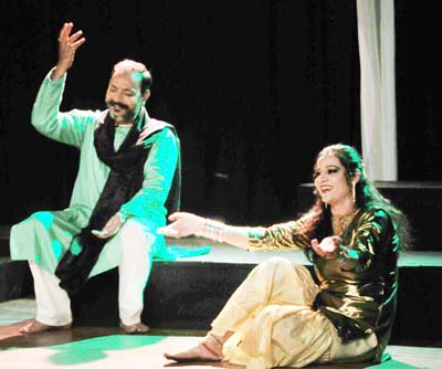 A scene of play ‘Ishq Malangi’. A scene of play ‘Ishq Malangi’.