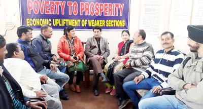 VC of SCs, STs & BCs Development Corporation, Balbir Ram Rattan, meeting with fresh loan applicants at Corporation head office in Jammu. VC of SCs, STs & BCs Development Corporation, Balbir Ram Rattan, meeting with fresh loan applicants at Corporation head office in Jammu.