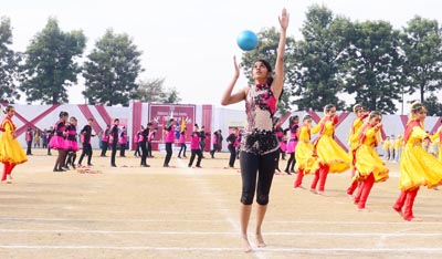 Students presenting colourful cultural item at Heritage School during Annual Day. Students presenting colourful cultural item at Heritage School during Annual Day.