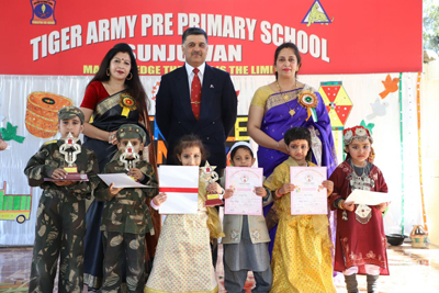 Children posing along with dignitaries during Annual Day celebration at TAPPS in Jammu. Children posing along with dignitaries during Annual Day celebration at TAPPS in Jammu.