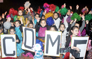 Students presenting colourful cultural activity while celebrating Annual Day at Jammu Sanskriti School in Jammu. -Excelsior/ Rakesh Students presenting colourful cultural activity while celebrating Annual Day at Jammu Sanskriti School in Jammu. -Excelsior/ Rakesh