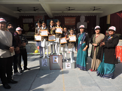 Meritorious students posing along with dignitaries during Sports Day at Shiksha Niketan Sr Secondary School in Jammu. Meritorious students posing along with dignitaries during Sports Day at Shiksha Niketan Sr Secondary School in Jammu.