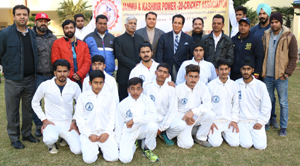 J&K Power T20 team posing along with chief guest, RS Chib during flag off ceremony. J&K Power T20 team posing along with chief guest, RS Chib during flag off ceremony.