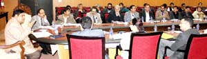 Chief Secretary BB Vyas chairing a meeting at Jammu on Monday. Chief Secretary BB Vyas chairing a meeting at Jammu on Monday.