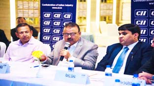 Minister for Industries & Commerce, Chander Parkash Ganga chairing CII meeting at Jammu on Saturday. Minister for Industries & Commerce, Chander Parkash Ganga chairing CII meeting at Jammu on Saturday.